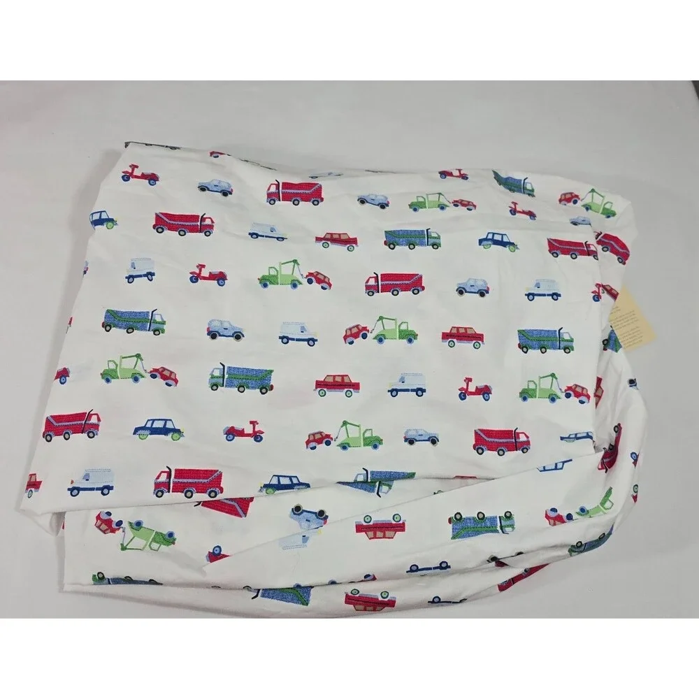 Pottery Barn Kids Transportation Things that go Crib Sheet cars trucks NEW C1